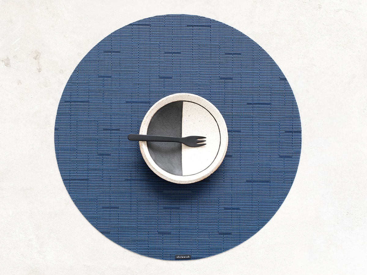 Chilewich Bamboo Placemat Round Lapis