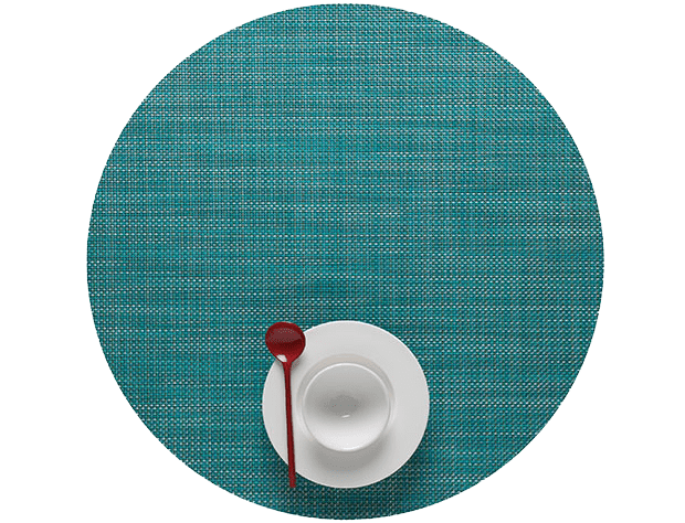 Chilewich Mini Basketweave Placemat - Turquoise - Round