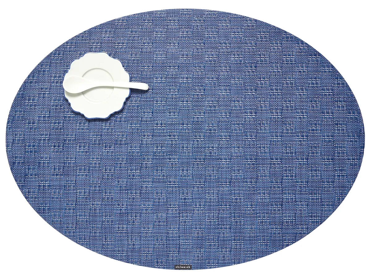 Chilewich Bayweave placements - oval - Blue Jean