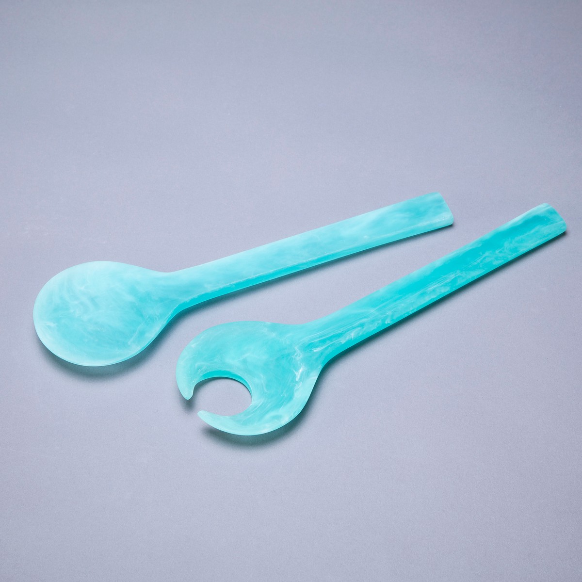 Classic Salad Servers Aqua Swirl