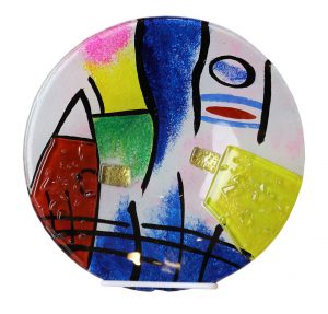 10 Inch Art Glass Plate - Multi