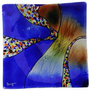 12 Inch Art Glass Plate - Square