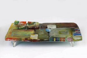Art Glass Cheese Plate Style 1 - side view