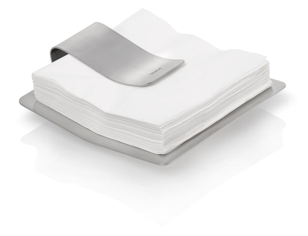 Scudo Napkin Holder pictured with napkins