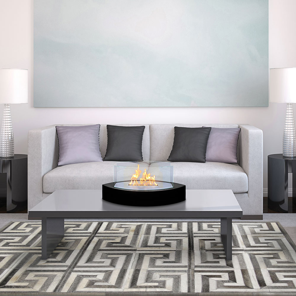 Table Fireplace - Black - in living room