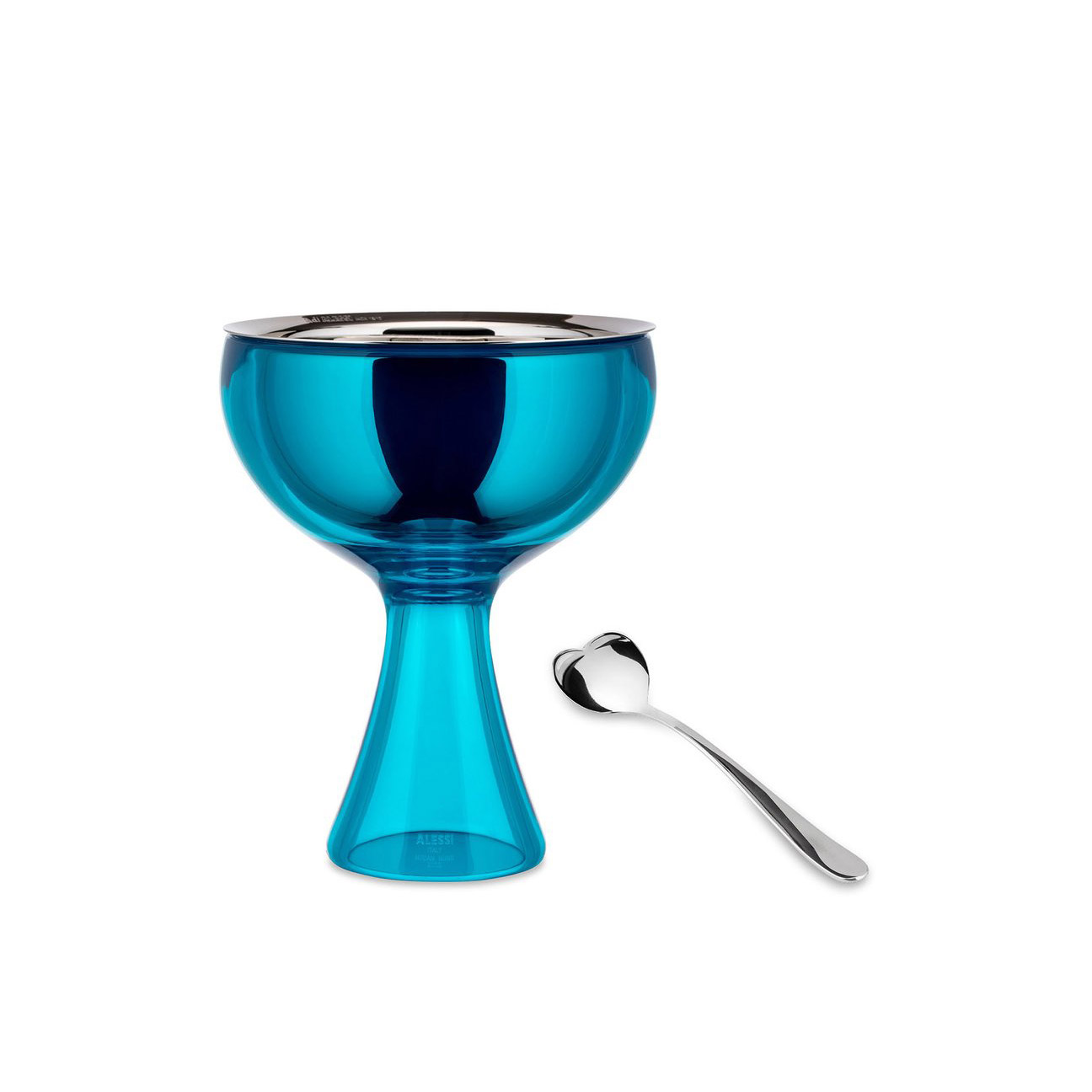 Alessi Big Love Ice Cream Bowl and Spoon Set - Blue