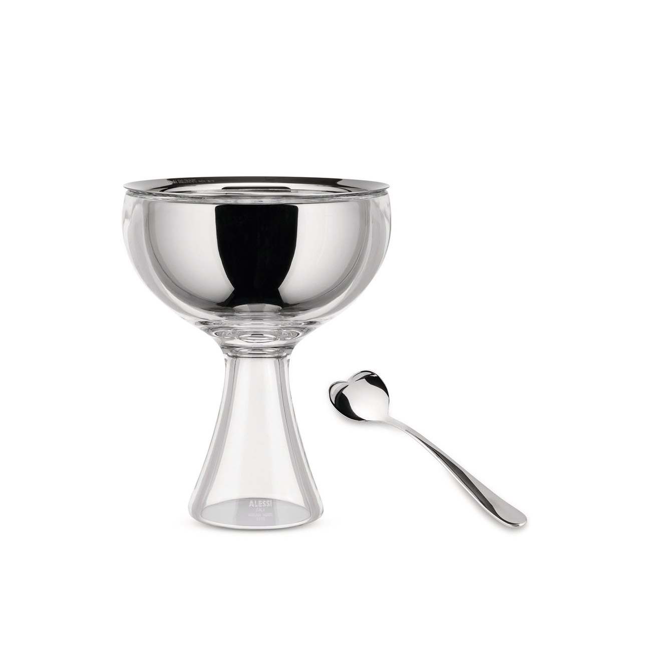 Alessi Big Love Ice Cream Bowl and Spoon Set - Ice