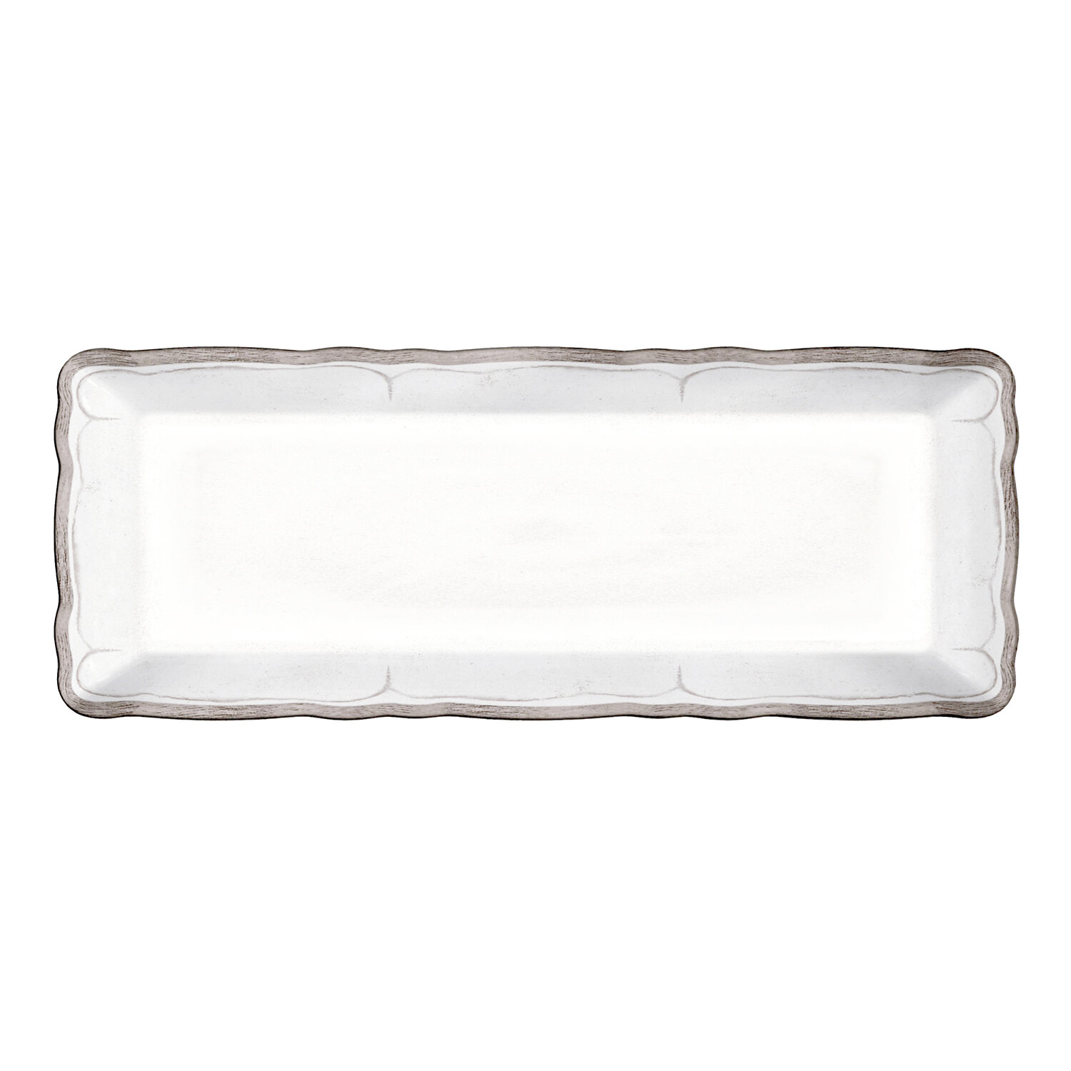 Luxury Melamine Baguette Tray - Antique White