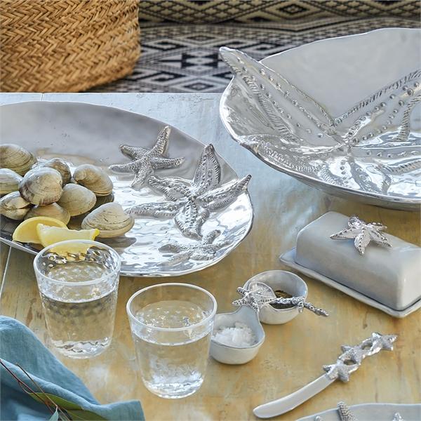 Mariposa Stacked Starfish Spreader beside other starfish themed items