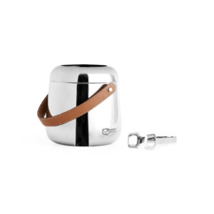 Nambe Tahoe Ice Bucket w/Tongs front view