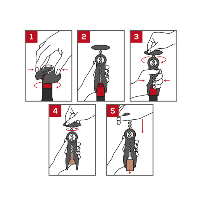 Peugeot Salma Basalte Corkscrew - instructions with diagrams