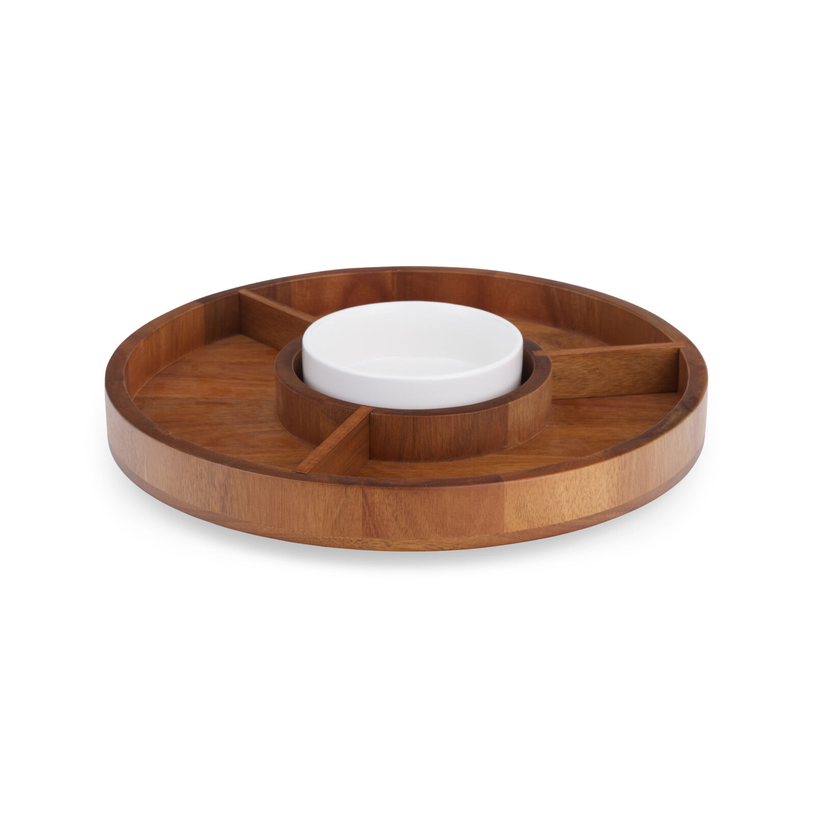 Nambe Duets Lazy Susan three-quarter view