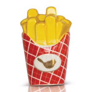 Nora Fleming mini Happy Fry Day shaped like a box of fast food french fries