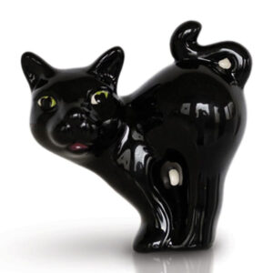 Nora Fleming mini Scaredy Cat shaped like a black cat