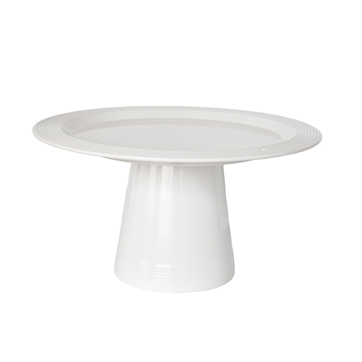 Nora Fleming Pinstripes melamine High Riser shown with plate