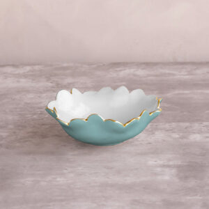 ENCANTO Colette Mini Round Bowl  (Turquoise and White)